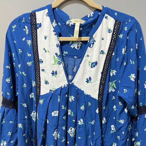 Matilda Jane Womens Blue Floral Flowy Dress M Day Tripping Boho Long Sleeve - Picture 5 of 15